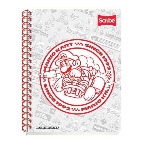 Cuaderno Espiral con 100 Hojas Profesional Raya Mario Bros Scribe 1087420