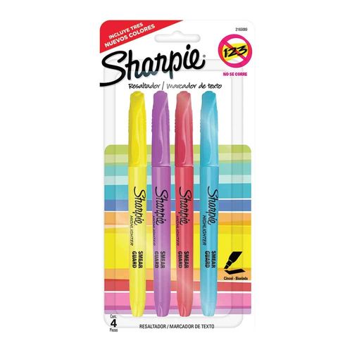 Marcatextos Fluorescente Delgado Colores Surtidos Blíster con 4 Piezas Sharpie 2165089