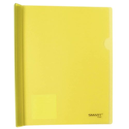 Folder de Plástico Tamaño Carta con Costilla Grande 15 mm Amarillo Transparente Smart