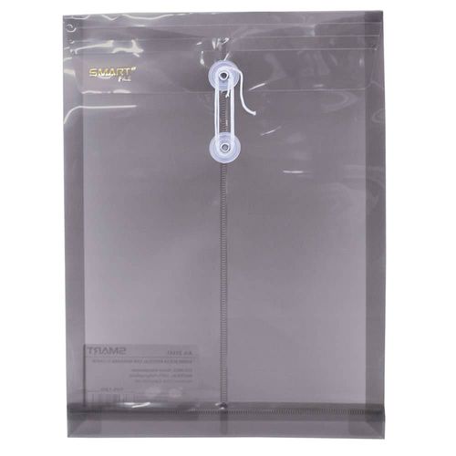 Sobre de Plástico con Rondana Tamaño Carta Vertical Humo Transparente Smart
