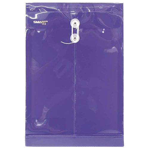 Sobre Bolsa Plástico Tamaño Oficio Vertical Morado Transparente Smart