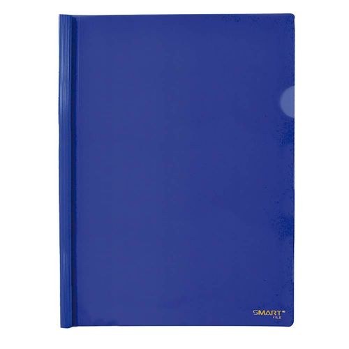 Folder de Plástico Tamaño Carta con Costilla Delgada de 7 mm Azul Transparente Paquete con 5 Piezas Smart