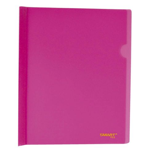 Folder de Plástico Tamaño Carta con Costilla Grande de 15 mm Rosa Neón Transparente Smart