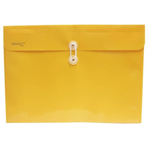 Sobre de Plástico con Rondana Tamaño Oficio Horizontal Amarillo Smart