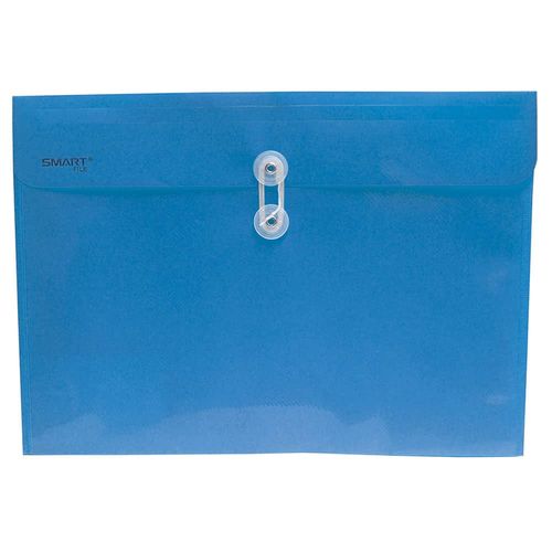 Sobre de Plástico con Rondana Tamaño Oficio Horizontal Azul Smart