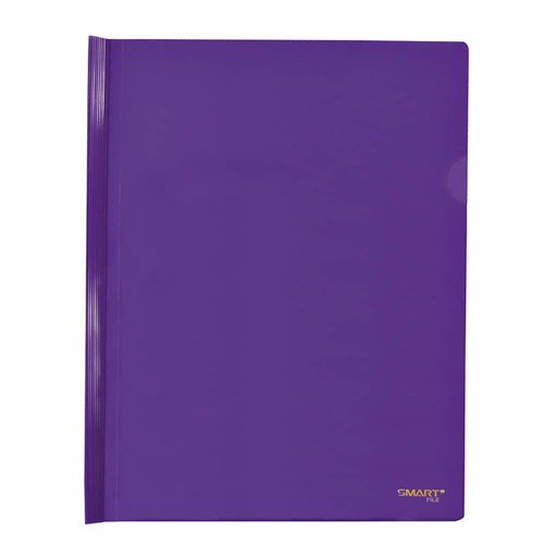 Folder de Plástico Tamaño Carta con Costilla Delgada 7 mm Morado Neón Paquete con 5 Piezas Smart