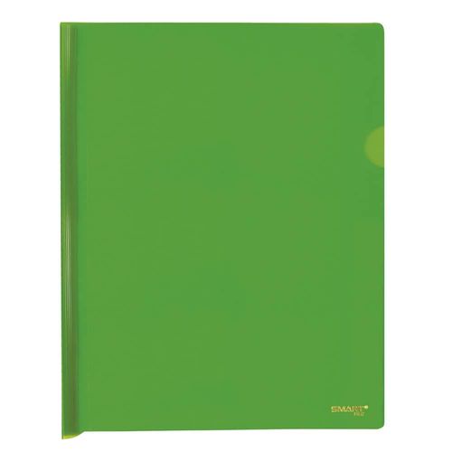 Folder de Plástico Tamaño Carta con Costilla Delgada 7 mm Verde Neón Paquete con 5 Piezas Smart