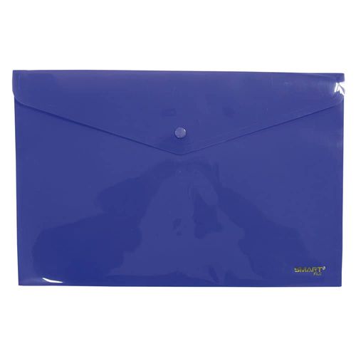 Sobre de Plástico con Botón Tamaño Oficio Horizontal Morado Solido Smart