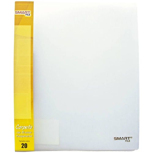Carpeta de Plástico Tamaño Carta con 20 Micas Cristal Smart