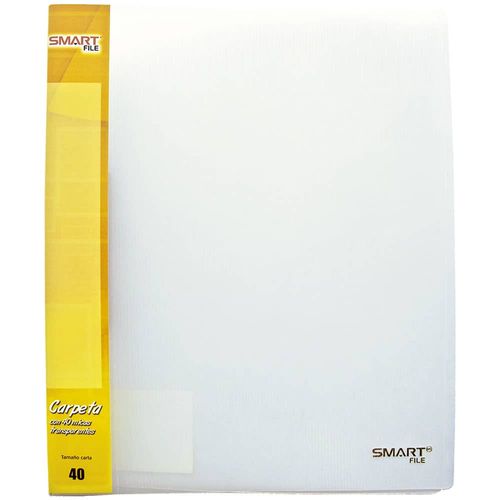 Carpeta de Plástico Tamaño Carta con 40 Micas Cristal Smart