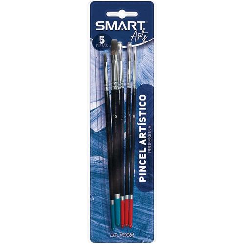 Pincel Profesional de Plástico Blíster con 5 Piezas Surtidos Smart 34062