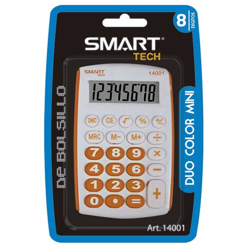 Calculadora de Bolsillo Chica de 8 Dígitos Escolar Duo Color Smartech