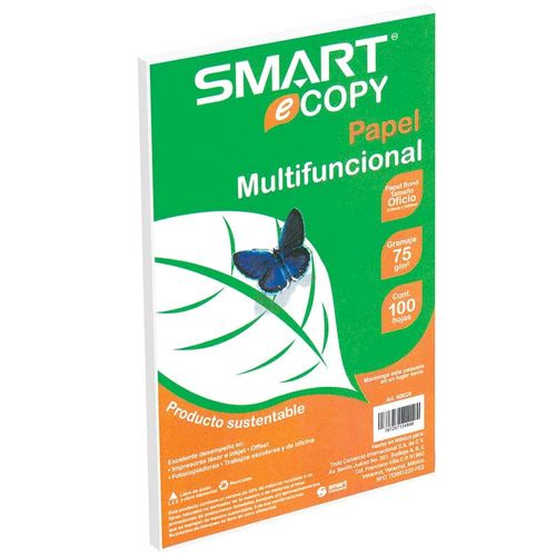 Papel Bond Tamaño Oficio Blanco de 50 kg con 100 Hojas Smart Copy