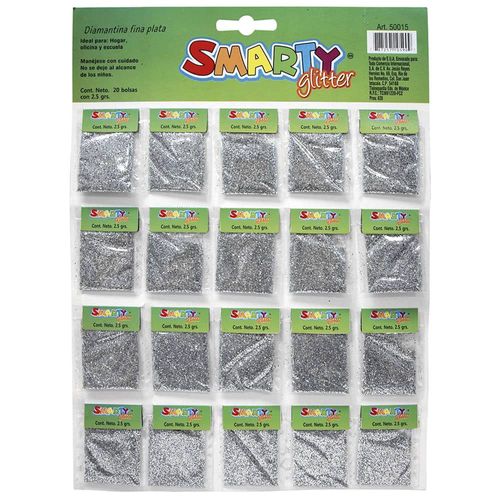 Diamantina Fina con 2.5 g Plata Bolsa con 20 Smarty
