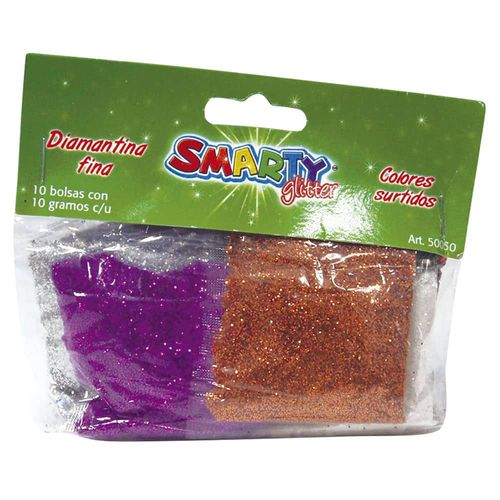 Diamantina Fina con 10 g Colores Surtidos Bolsa con con 10 Smarty