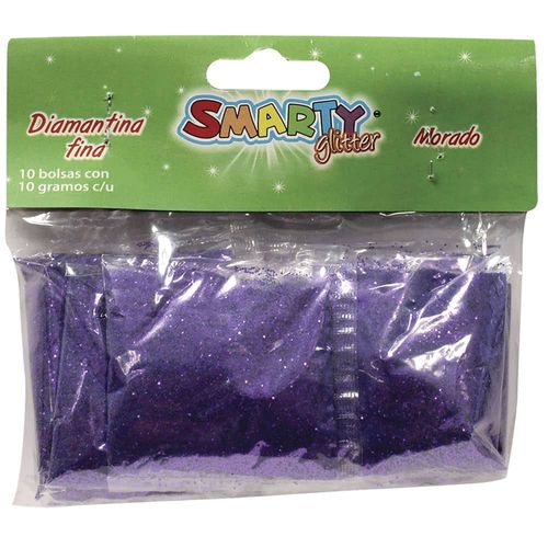 Diamantina Fina con 10 g Morado Bolsa con con 10 Smarty