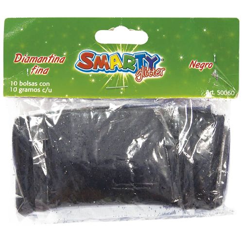 Diamantina Fina con 10 g Negro Bolsa con con 10 Smarty