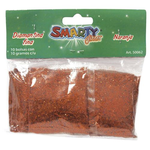Diamantina Fina con 10 g Naranja Bolsa con con 10 Smarty