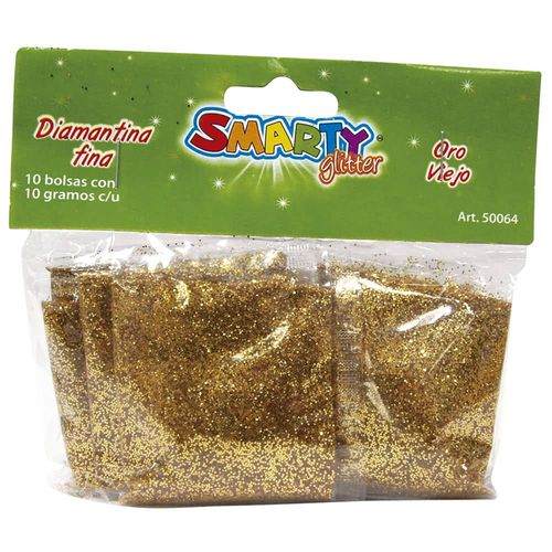 Diamantina Fina con 10 g Oro Viejo Bolsa con con 10 Smarty