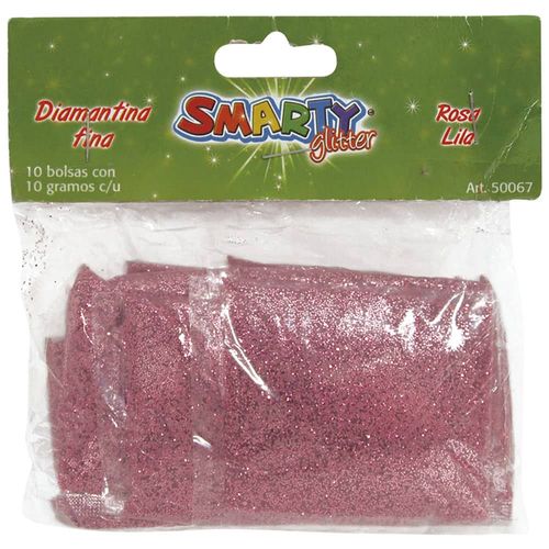 Diamantina Fina con 10 g Rosa Lila Bolsa con con 10 Smarty