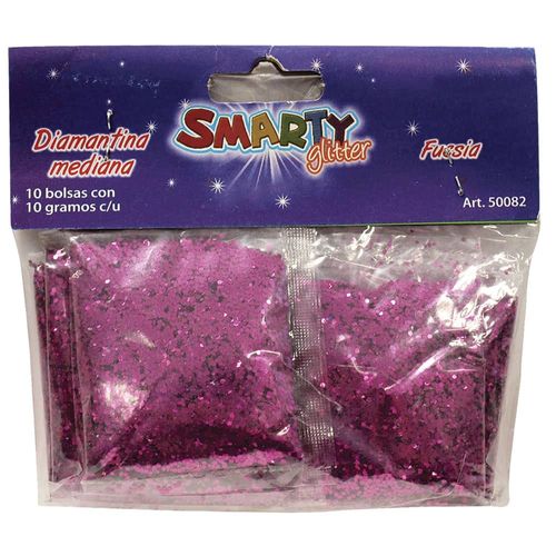 Diamantina Mediana con 10 g Fucsia Bolsa con con 10 Smarty