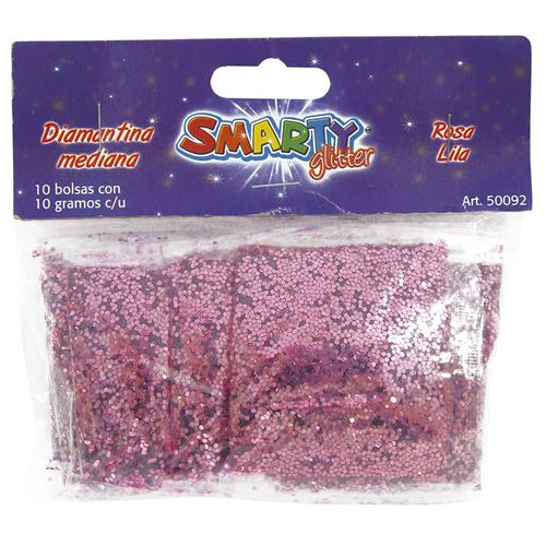 Diamantina Mediana con 10 g Rosa Lila Bolsa con con 10 Smarty