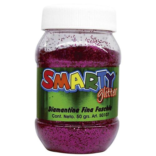 Diamantina Fina Bote con 50 g Fucsia Smarty