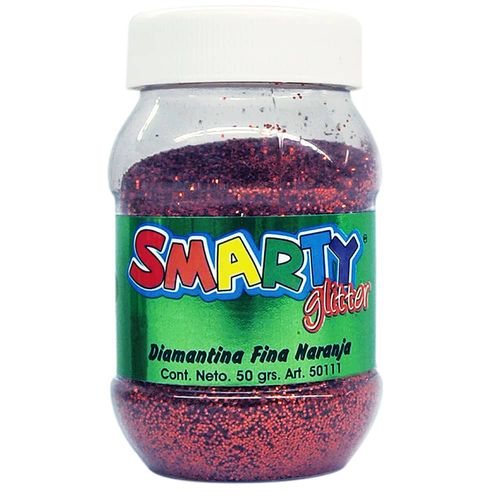 Diamantina Fina Bote con 50 g Naranja Smarty