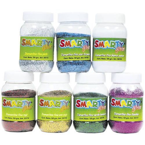 Diamantina Fina Bote con 50 g Rojo Smarty