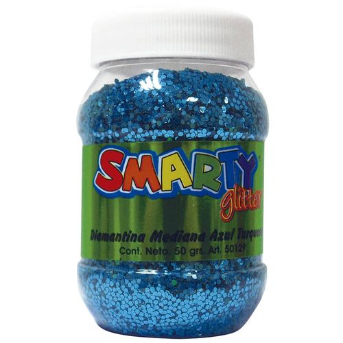 Diamantina Mediana Bote con 50 g Azul Turquesa Smarty