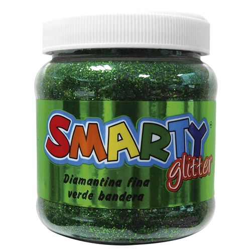 Diamantina Fina Bote con 200 g Verde Bandera Smarty