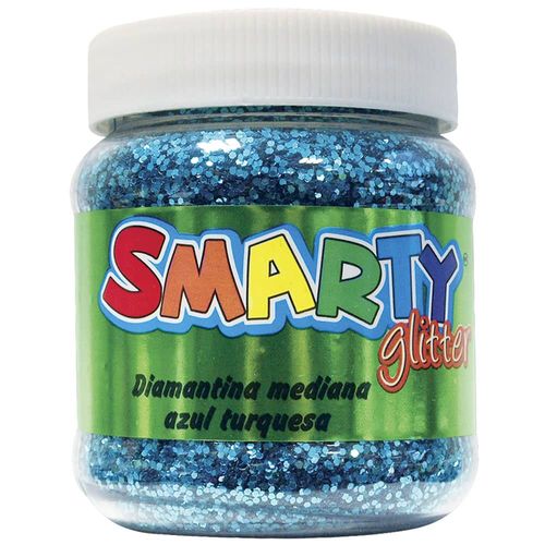 Diamantina Mediana Bote con 200 g Azul Turquesa Smarty