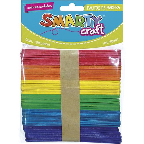 Palito de Madera Colores Surtidos con 150 Piezas Smarty