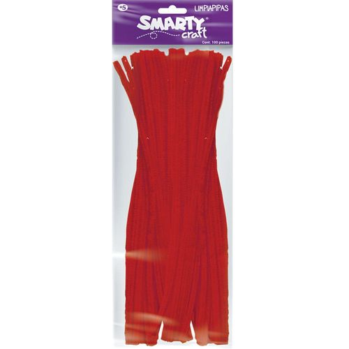 Limpiapipas Rojo Bolsa con 100 Piezas Smarty Craft 50277