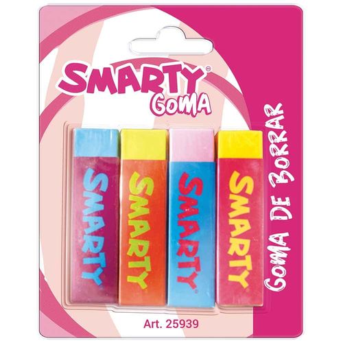 Goma de Borrar Candy Blíster con 4 Piezas Smarty