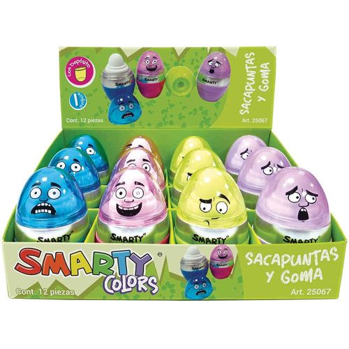 Sacapuntas de Plástico Goma Webo Caja con 12 Piezas Smarty
