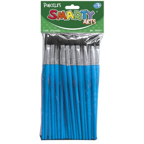 Pincel Escolar de Plástico Número 7 Bolsa con 25 Piezas Smarty