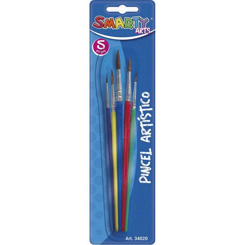 Pincel Artístico de Plástico Blíster con 5 Piezas Smarty