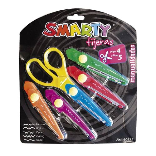 Tijera para Manualidades Surtida Blíster con 5 Smarty
