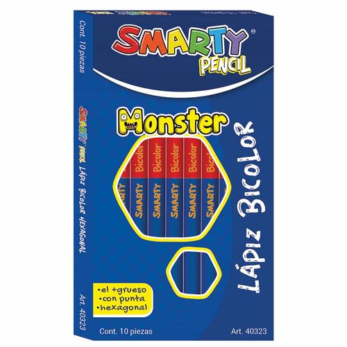 Lápiz Bicolor Hexagonal Mega Caja con 10 Piezas Smarty