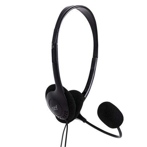Audífonos de Diadema con Micrófono Negro Stufactory