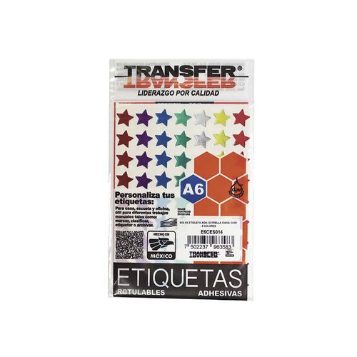 Estrellita Adhesiva Chica Colores Bolsa con 189 Piezas Transfer