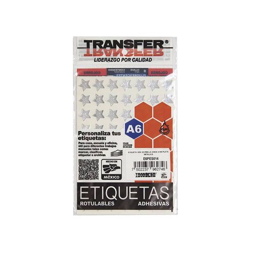 Estrellita Adhesiva Chica Plata Bolsa con 189 Piezas Transfer