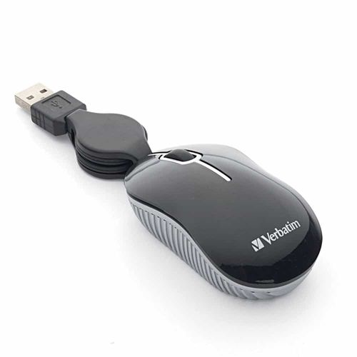 Mouse Óptico Mini Retráctil USB Negro Verbatim VB98113