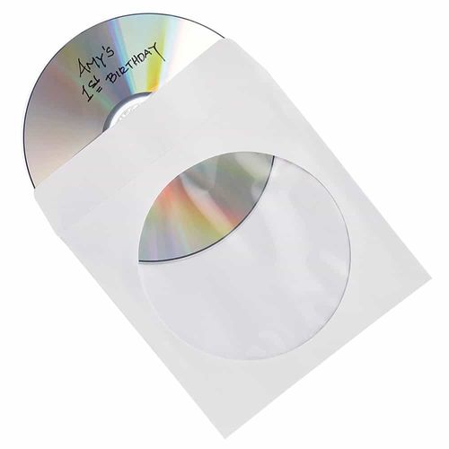 Sobre Blanco con Ventana Transparente para CD y DVD Caja con 100 Piezas Verbatim VB49976