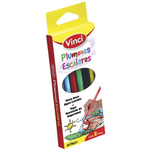 Marcador para Colorear Delgado Caja con 6 Piezas Vinci