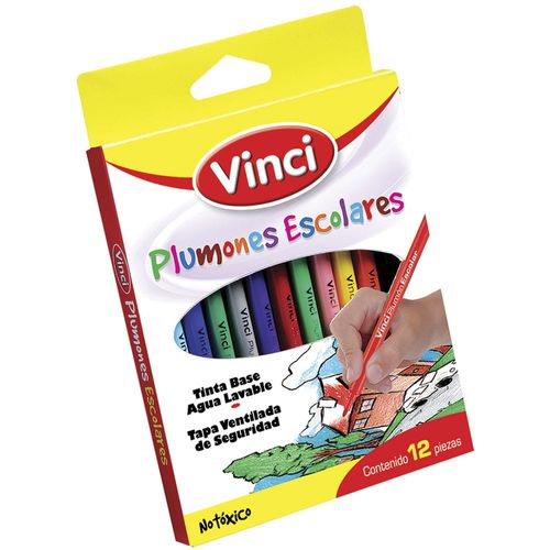 Marcador para Colorear Delgado Caja con 12 Piezas Vinci