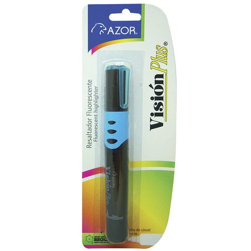 Marcador Fluorescente Grueso Azul Blíster Visión Plus Azor