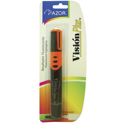 Marcador Fluorescente Grueso Naranja Blíster Visión Plus Azor