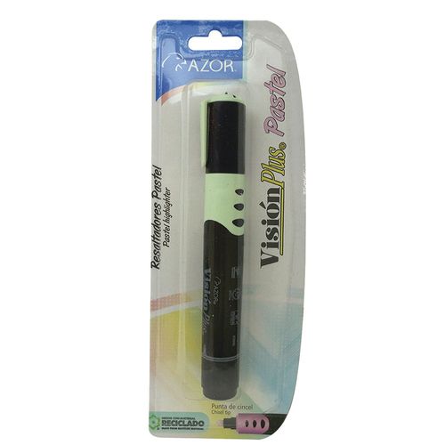 Marcador Fluorescente Grueso Verde Pastel Blíster Vision Plus